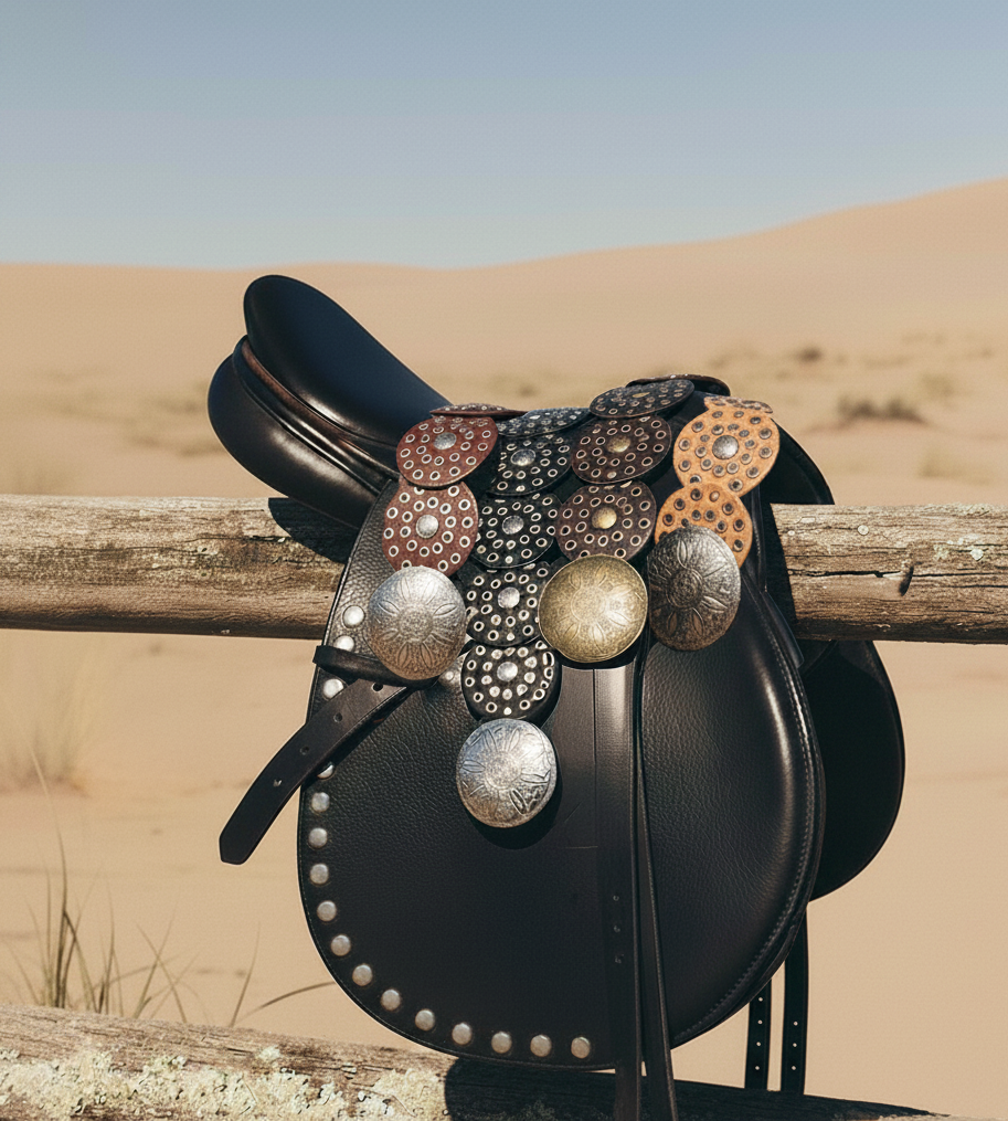 Wide Western Circle Belt with Grommets
