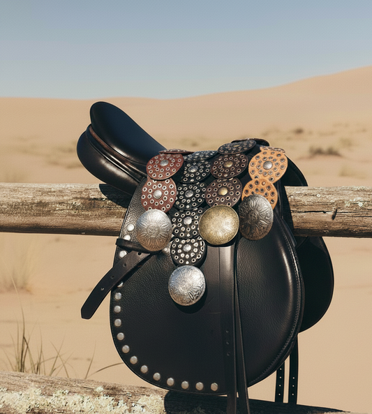 Wide Western Circle Belt with Grommets