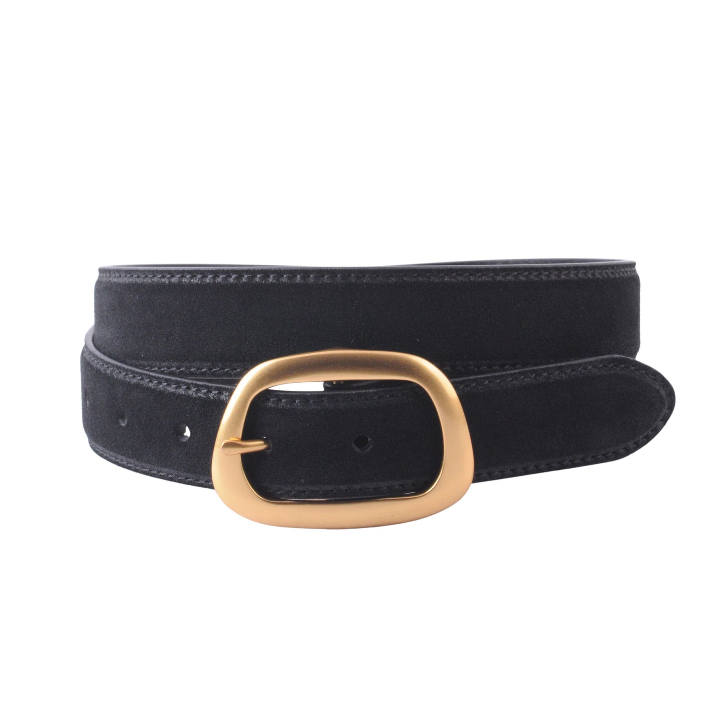 Suede Belt with Organic Shape Buckle