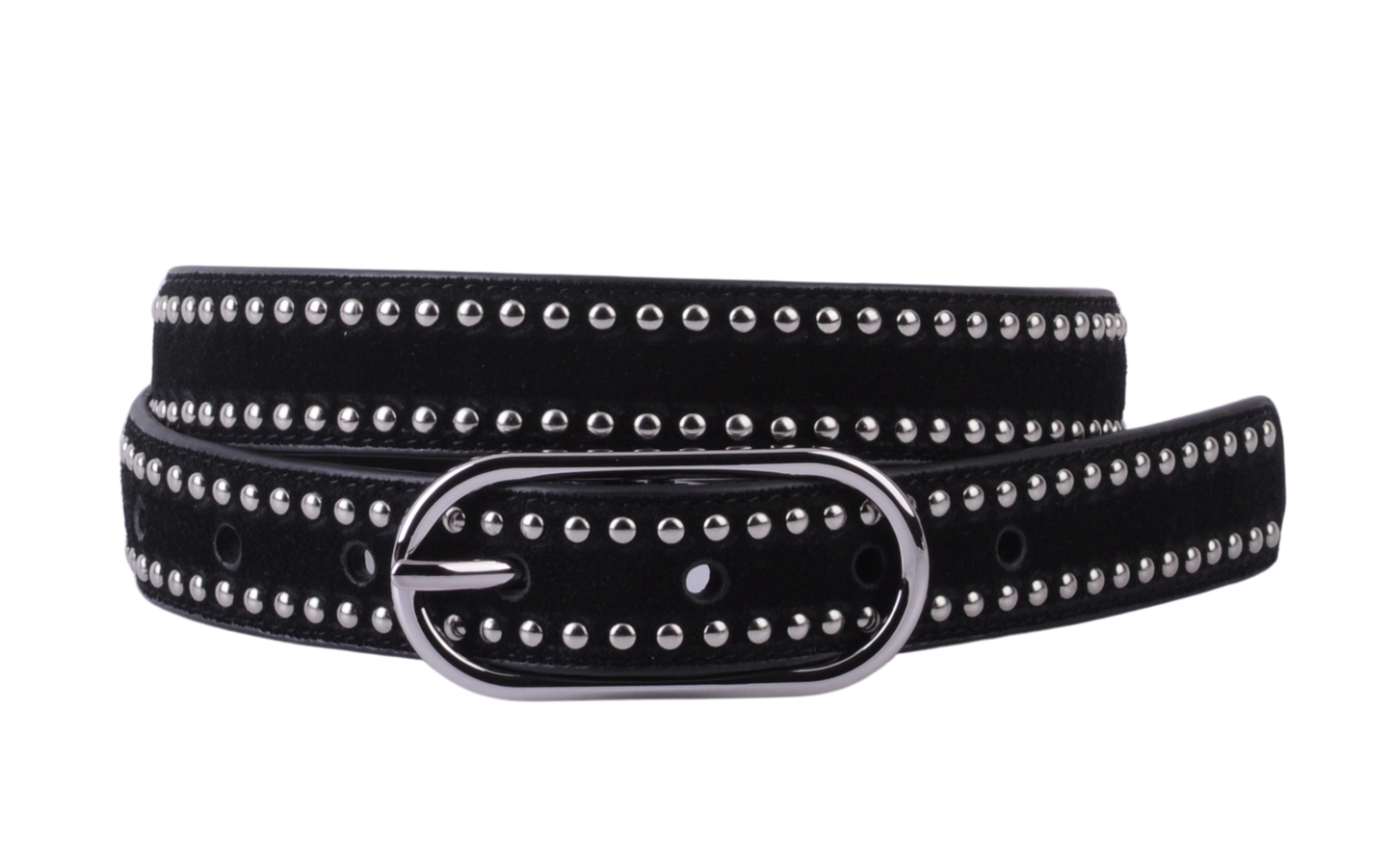 Stud Lined Suede Belt