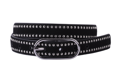 Stud Lined Suede Belt