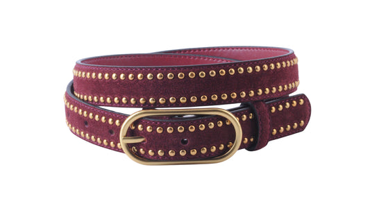 Stud Lined Suede Belt