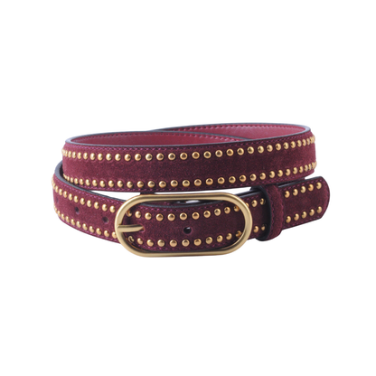 Stud Lined Suede Belt