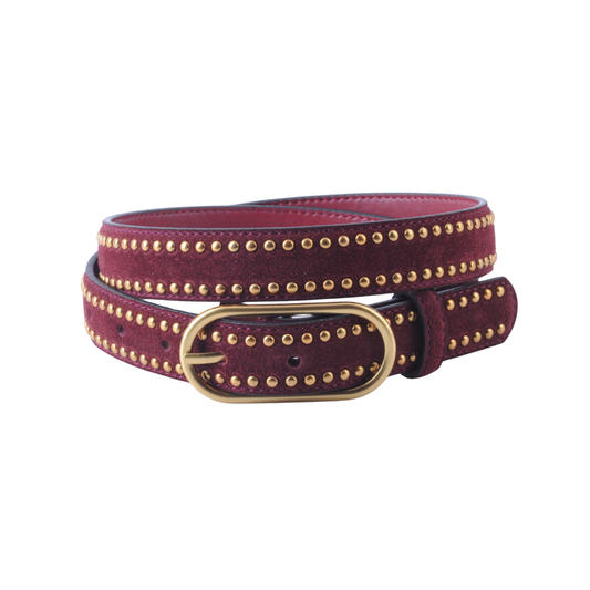 Stud Lined Suede Belt