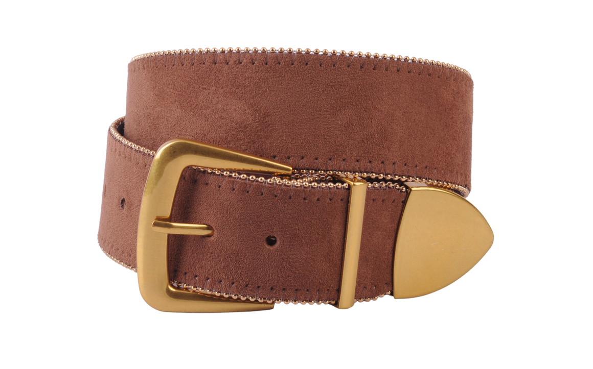 5282 - Zipper Lined Belt with Gold Hardware - Ships July 21st