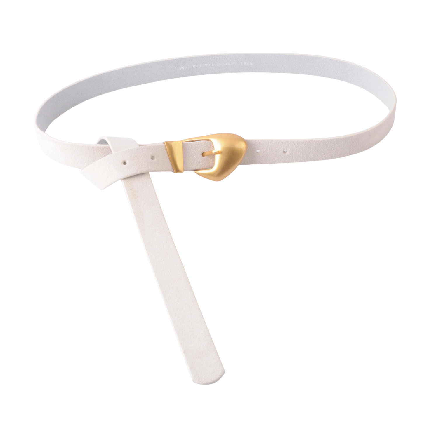 Skinny Suede Belt with Chubby Buckle