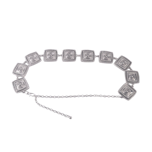 Antique Silver Square Concho Belt - Ships September 29th