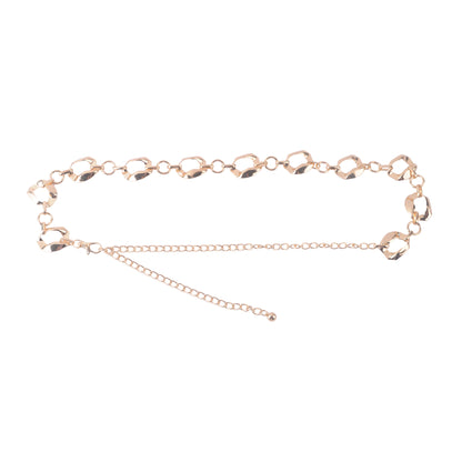 Natural Hammered Oval Hollow Ring Chain Belt - Ships September 29th