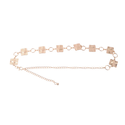 Natural Gold Square Chain Belt - Ships October 27th