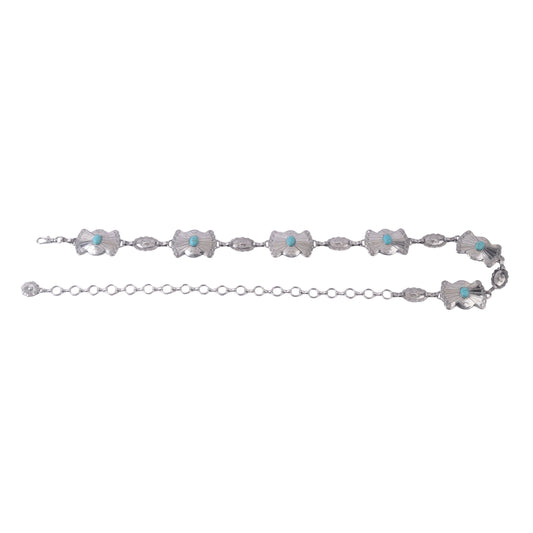 Turquoise Adorned Eagle Design Chain Belt - Ships September 29th