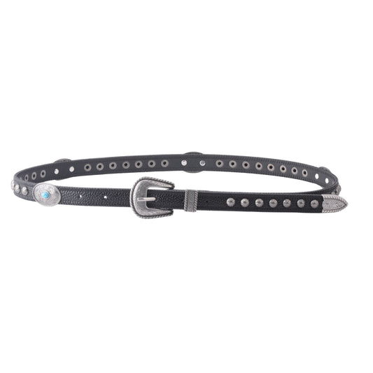 Western Skinny Belt with Turquoise Stones - Ships October 27th