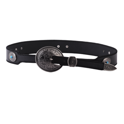 Western Belt with Concho Buckle - Ships October 27th