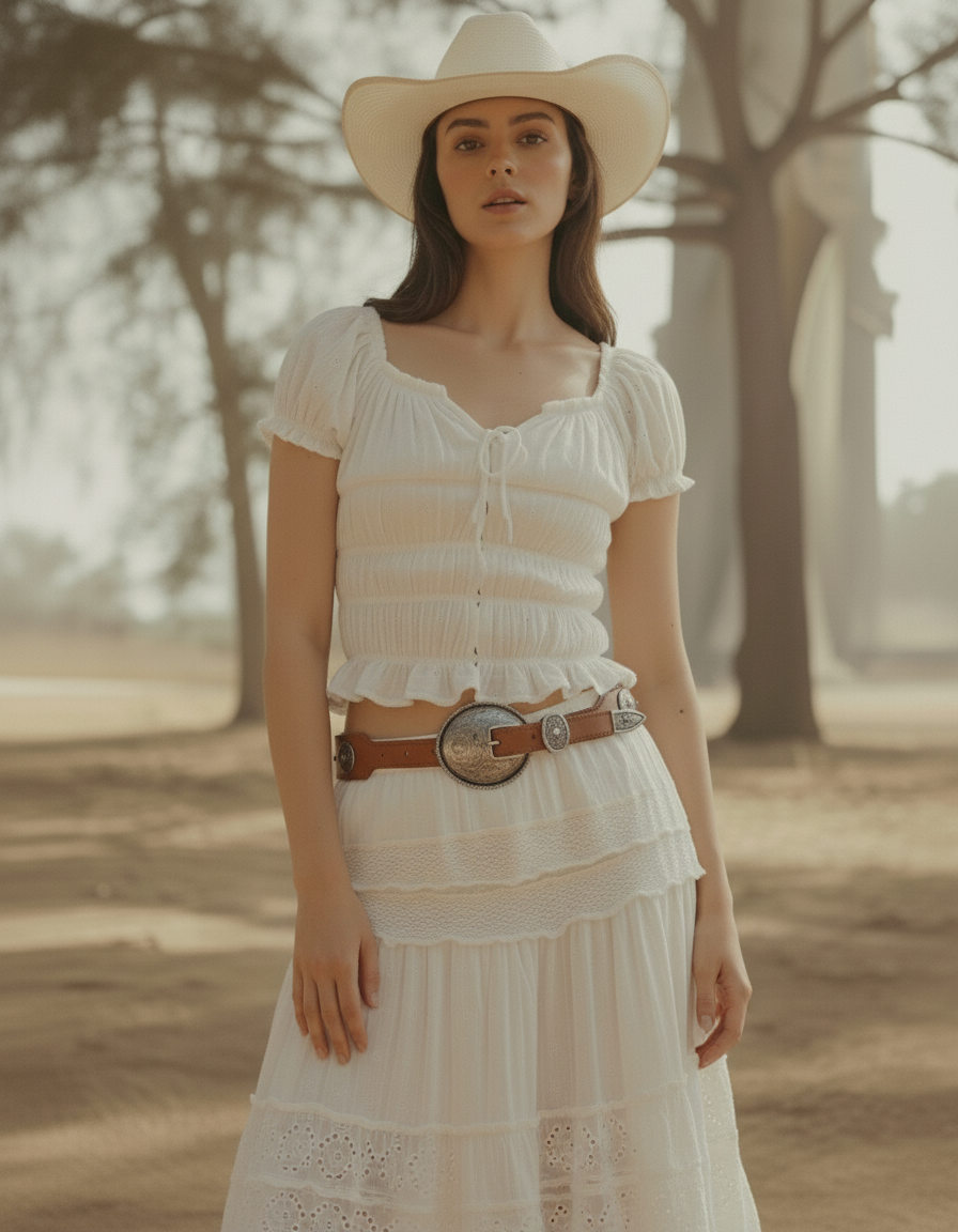 Western Belt with Concho Buckle