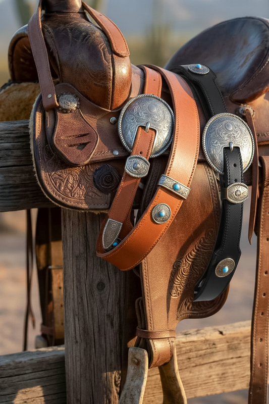 Western Belt with Concho Buckle