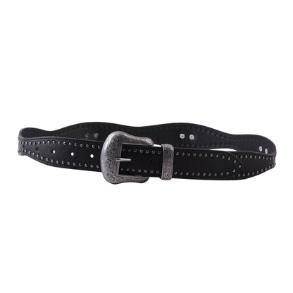 Scalloped Black Western Belt