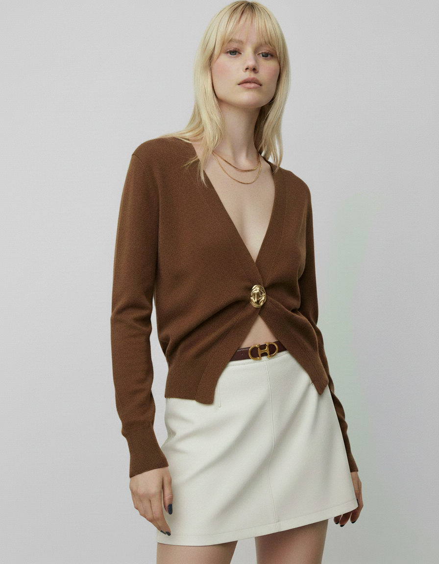 Stitched Clean Leather Belt with Equestrian Buckle