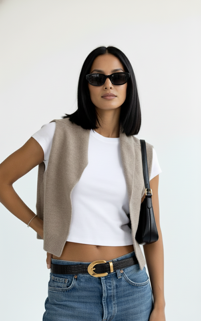 Opulent Croco Belt with Gold Buckle