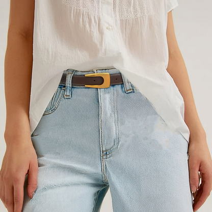 Reversible Belt with Angular Asymmetrical Buckle - Ships September 29th