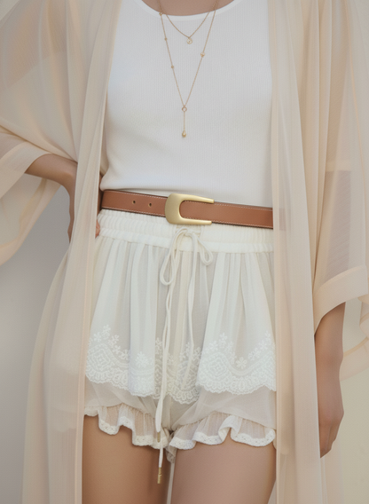 Reversible Belt with Angular Asymmetrical Buckle