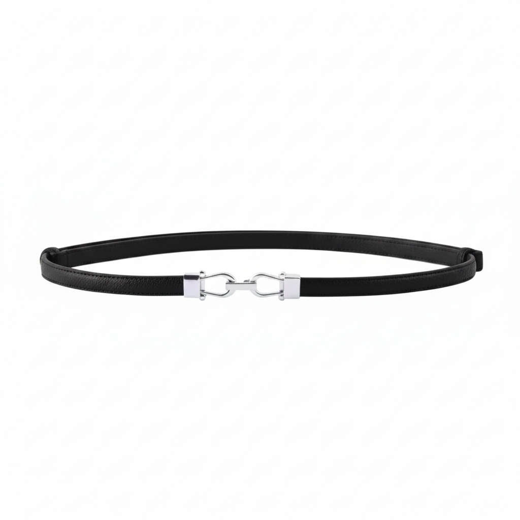 Adjustable Belt with Silver Buckle