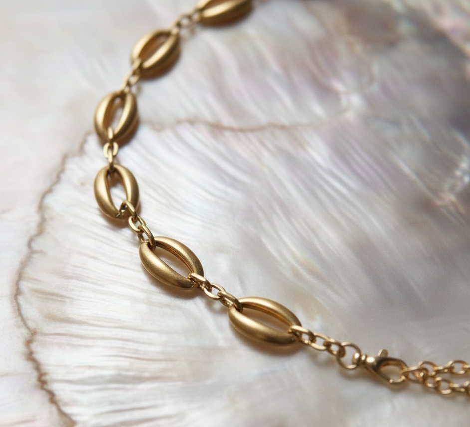 Matte Gold Orbit Chain Belt
