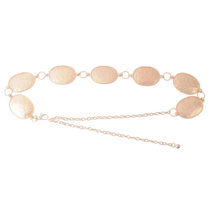 Brushed Matte Gold Oval Chain Belt