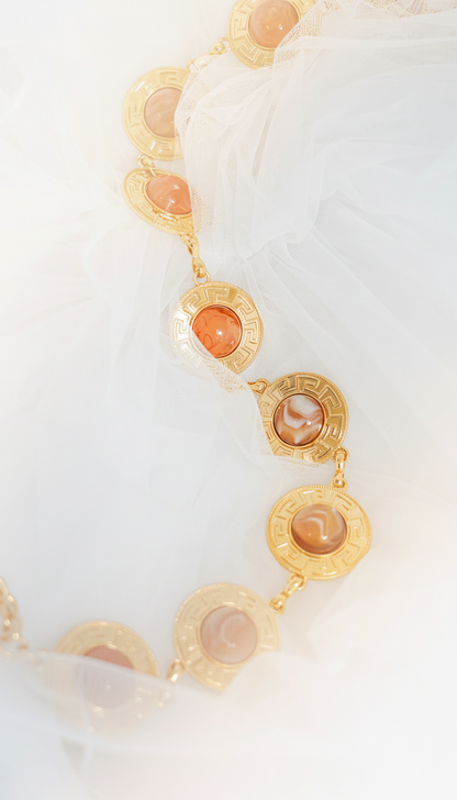 Rose Quartz Gold Chain Belt