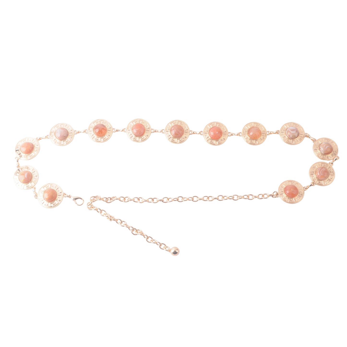 Rose Quartz Gold Chain Belt
