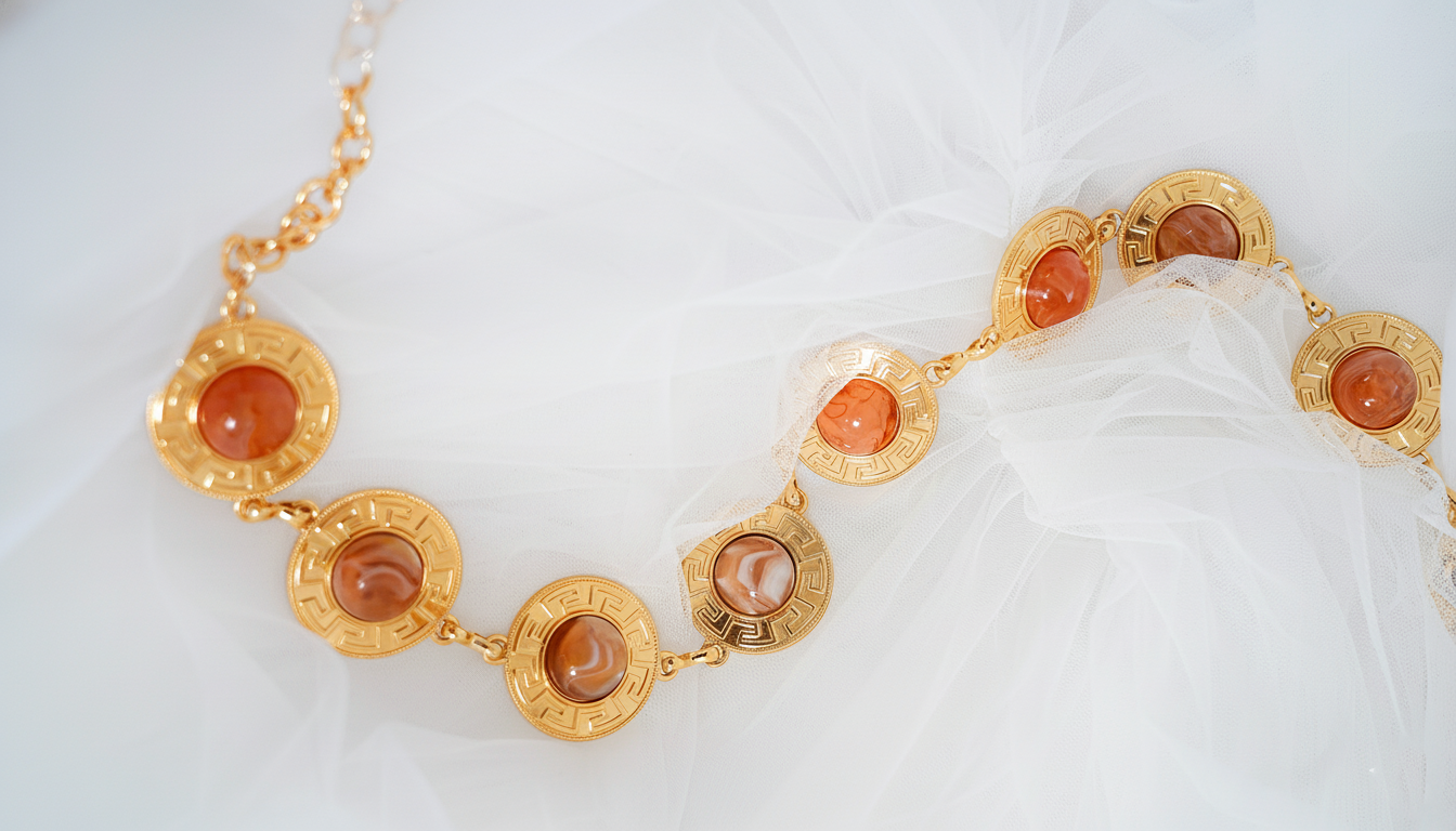 Rose Quartz Gold Chain Belt