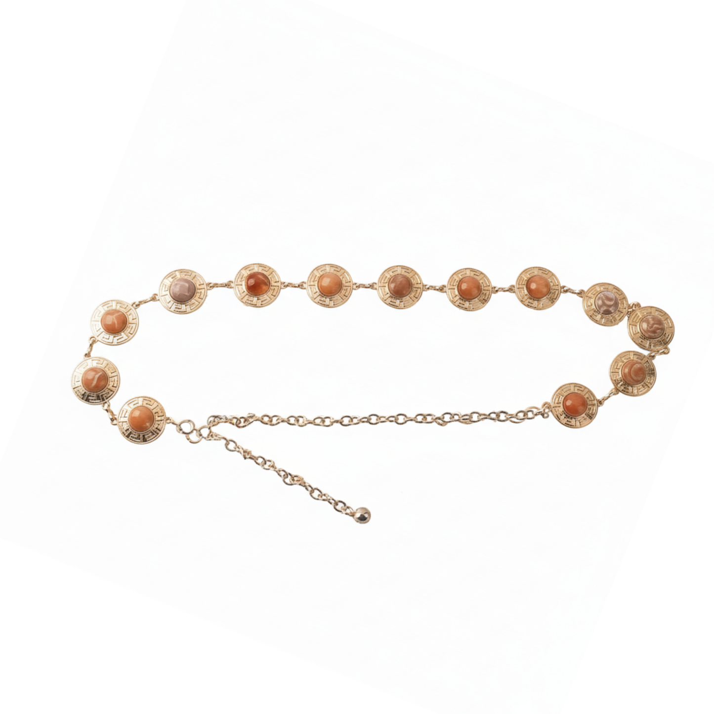 Rose Quartz Gold Chain Belt