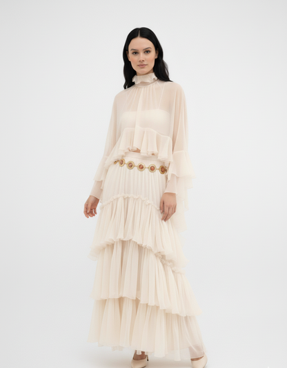 Rose Quartz Gold Chain Belt