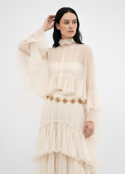 Rose Quartz Gold Chain Belt