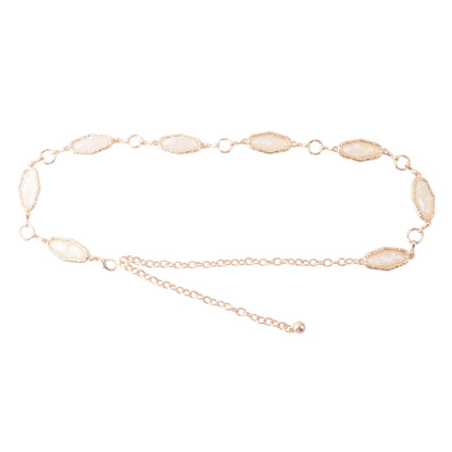 Gold Accented Pearl Princess Chain Belt
