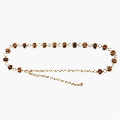 Glossy Coffee Bean Chain Belt