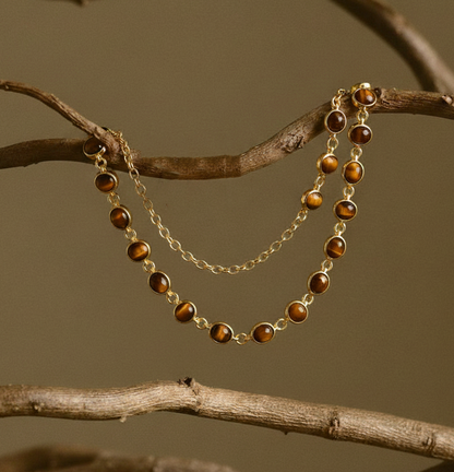 Glossy Coffee Bean Chain Belt
