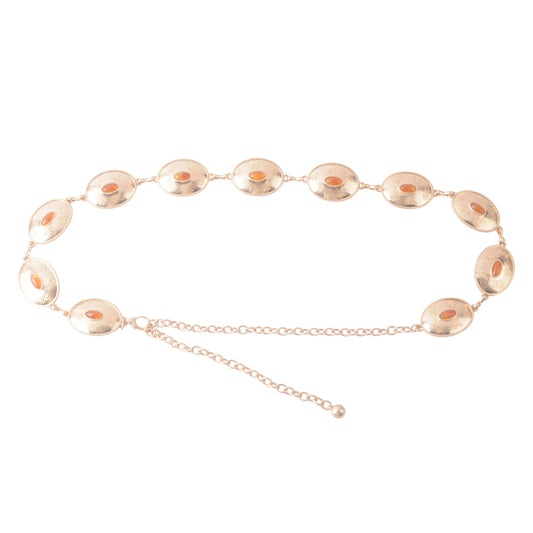 Gold Chain Belt with Delicate Amber Stones