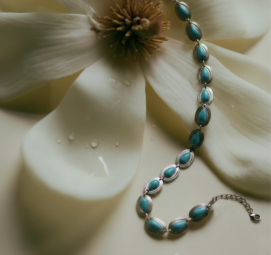 Turquoise Teardrop Stone Chain Belt