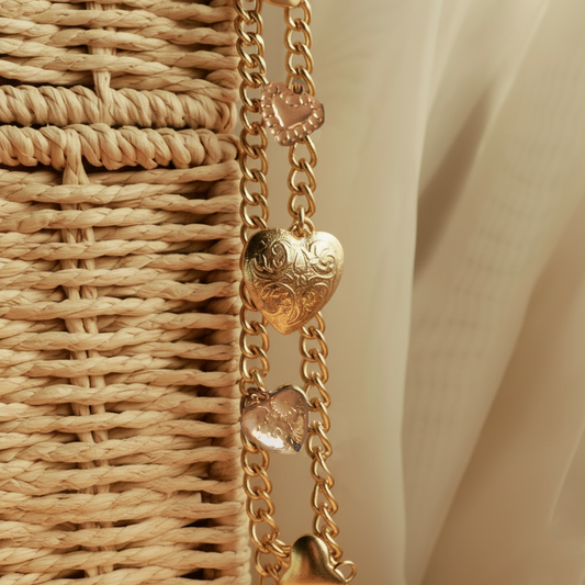 Delicate Dangling Heart Chain Belt
