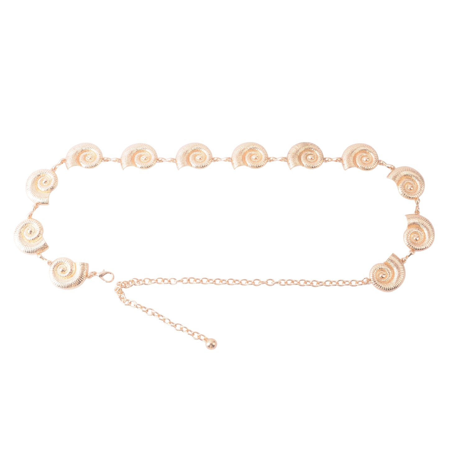 Gold Spiral Seashell Chain Belt