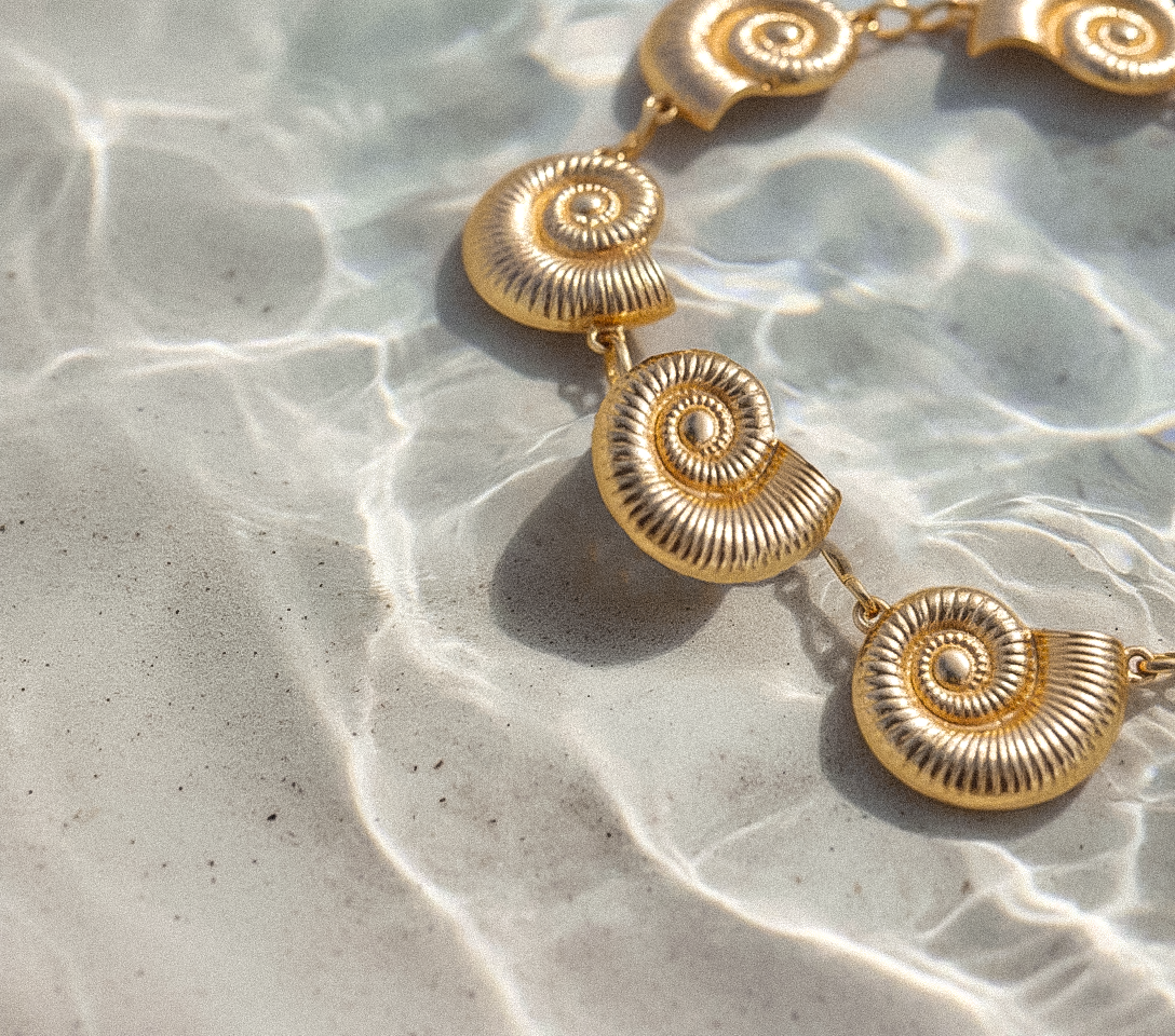 Gold Spiral Seashell Chain Belt