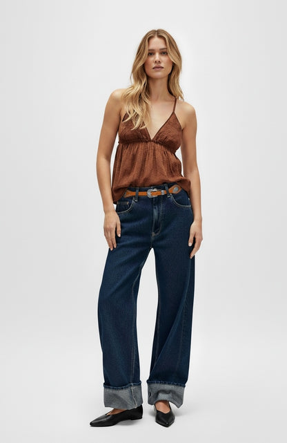 Thin Leather Metal Concho Belt with Western Buckle