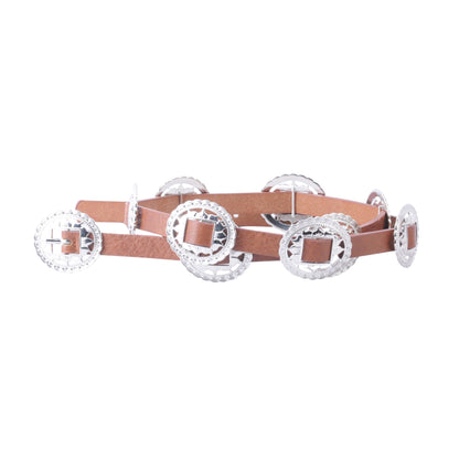 Loop-Through Leather Concho Belt