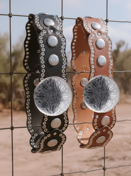 Concho-Adorned Western Corset Belt