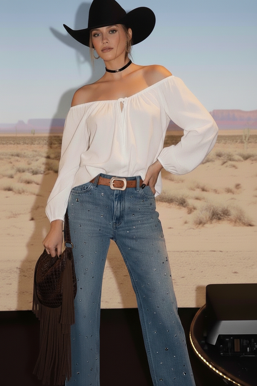 Gold Circle Link and Leather Panel Alternating Pattern Belt