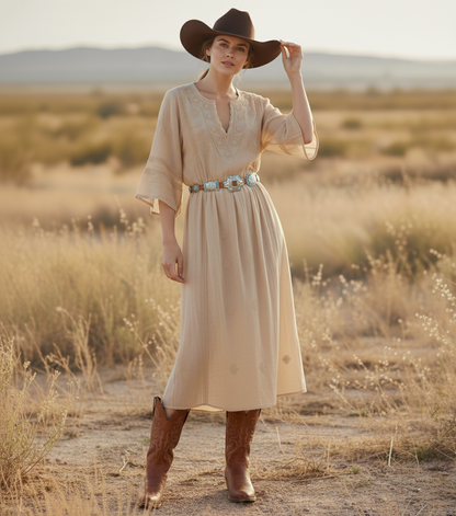 Turquoise Dottie Floral Concho Belt