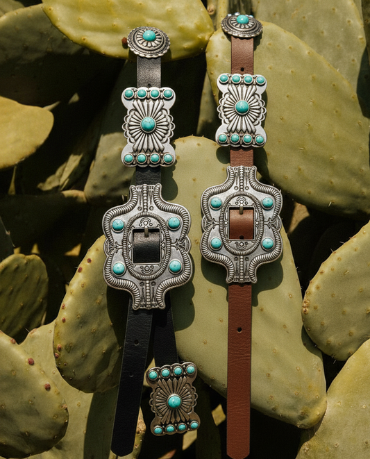 Turquoise Dottie Floral Concho Belt