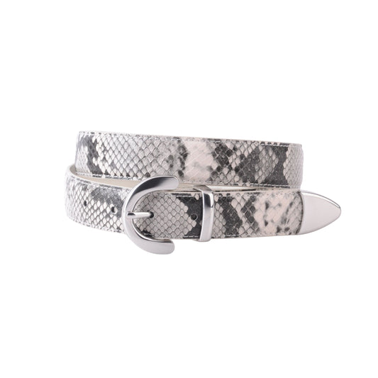 Natural Python Embossed Snakeskin Belt