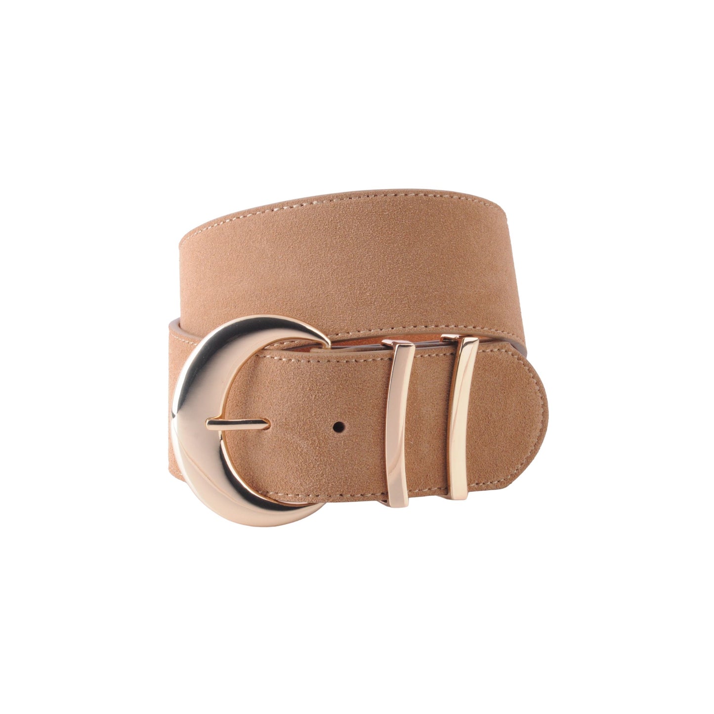 Suede Crescent Moon Buckle Belt