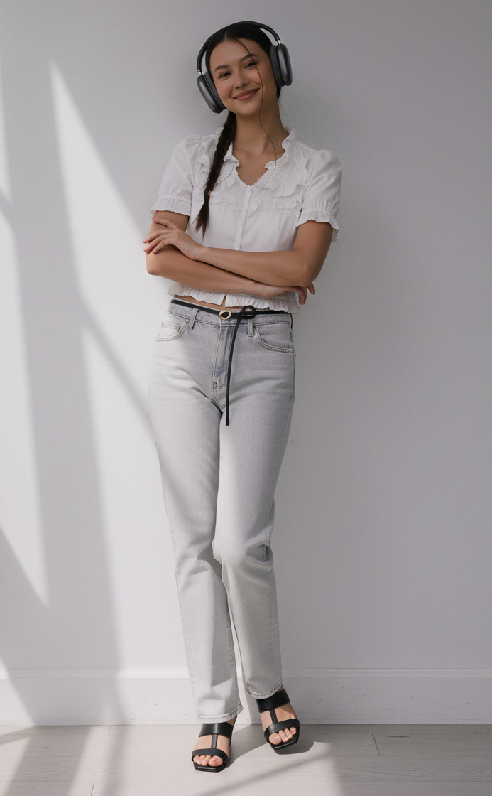 Ultra Thin Tie-On Asymmetrical Buckle Belt