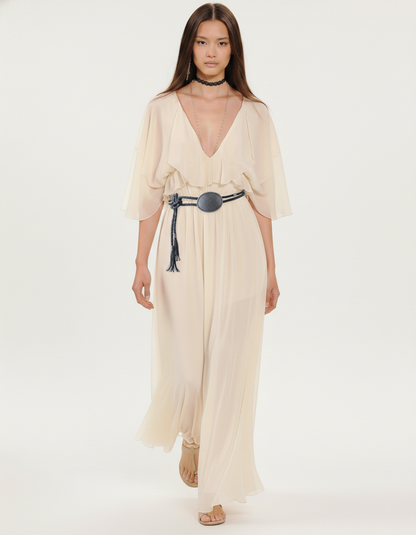 The Outlaw: A Braided Leather Western Rope Belt with Oval Concho and Tassel